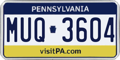 PA license plate MUQ3604