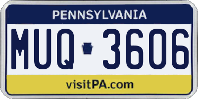 PA license plate MUQ3606