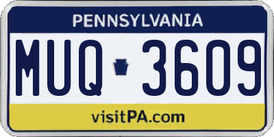 PA license plate MUQ3609