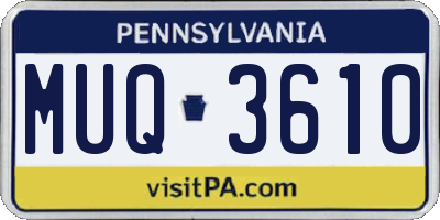 PA license plate MUQ3610