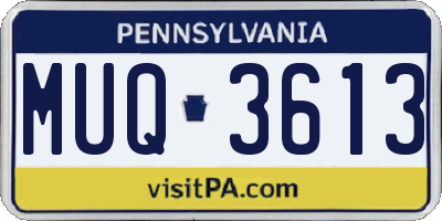 PA license plate MUQ3613