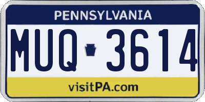 PA license plate MUQ3614