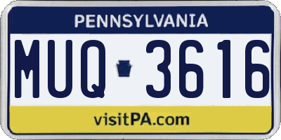 PA license plate MUQ3616