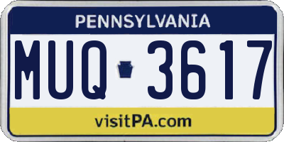 PA license plate MUQ3617