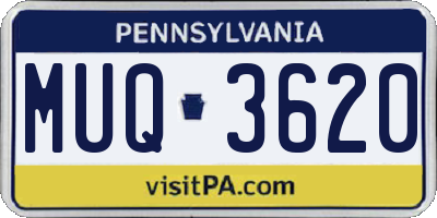 PA license plate MUQ3620