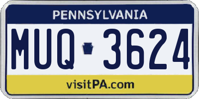 PA license plate MUQ3624