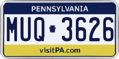 PA license plate MUQ3626
