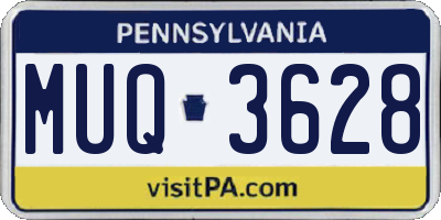 PA license plate MUQ3628