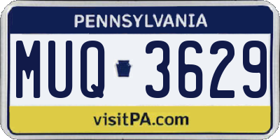 PA license plate MUQ3629
