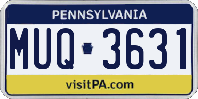PA license plate MUQ3631