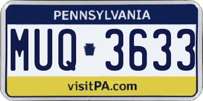 PA license plate MUQ3633