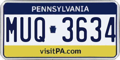 PA license plate MUQ3634