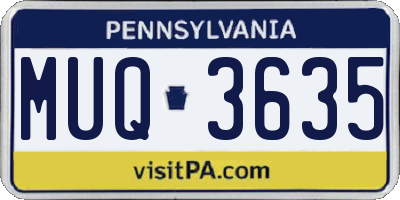 PA license plate MUQ3635