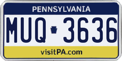 PA license plate MUQ3636