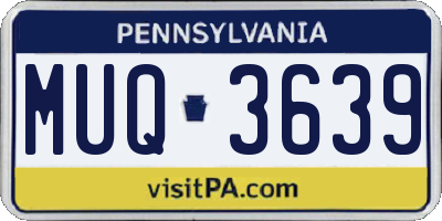 PA license plate MUQ3639