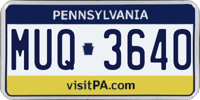 PA license plate MUQ3640