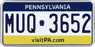 PA license plate MUQ3652