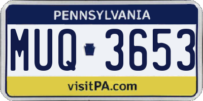 PA license plate MUQ3653