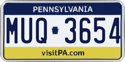 PA license plate MUQ3654