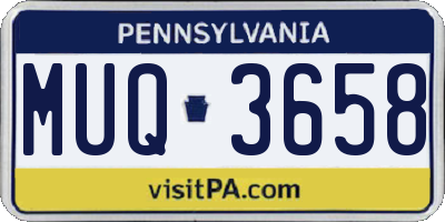 PA license plate MUQ3658