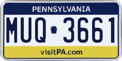 PA license plate MUQ3661