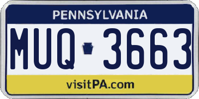 PA license plate MUQ3663