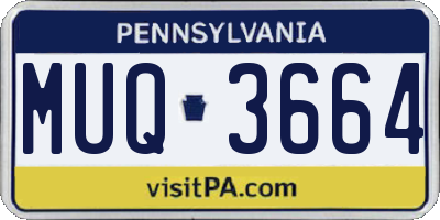 PA license plate MUQ3664