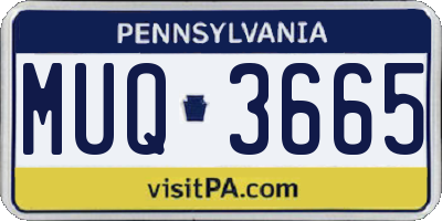 PA license plate MUQ3665