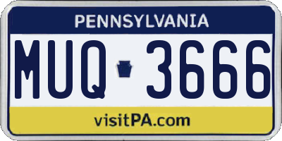 PA license plate MUQ3666