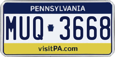 PA license plate MUQ3668