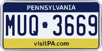 PA license plate MUQ3669
