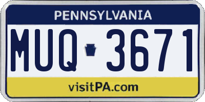 PA license plate MUQ3671