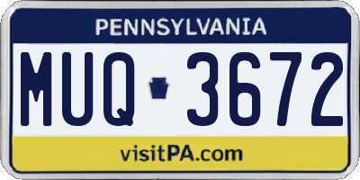 PA license plate MUQ3672