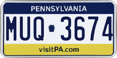 PA license plate MUQ3674