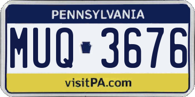 PA license plate MUQ3676