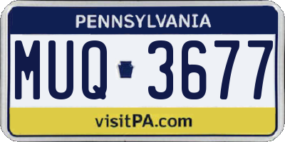 PA license plate MUQ3677
