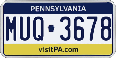 PA license plate MUQ3678