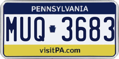 PA license plate MUQ3683