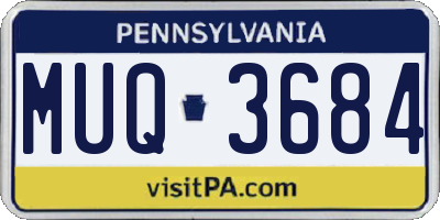 PA license plate MUQ3684
