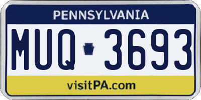 PA license plate MUQ3693