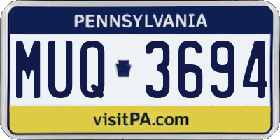 PA license plate MUQ3694