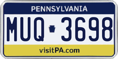 PA license plate MUQ3698