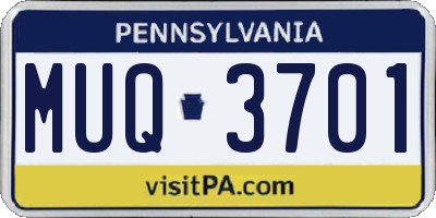 PA license plate MUQ3701