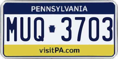 PA license plate MUQ3703