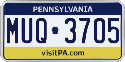PA license plate MUQ3705