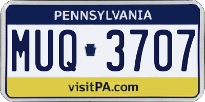 PA license plate MUQ3707