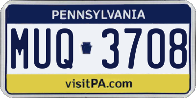 PA license plate MUQ3708
