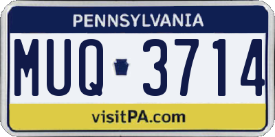 PA license plate MUQ3714