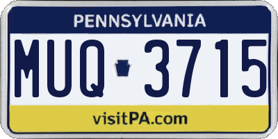 PA license plate MUQ3715