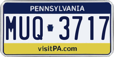 PA license plate MUQ3717